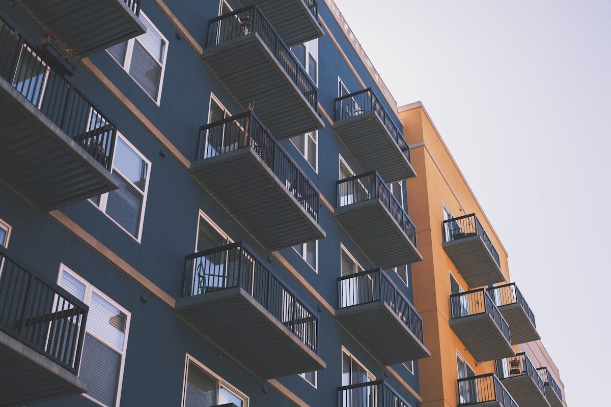 Apartment block with balconies